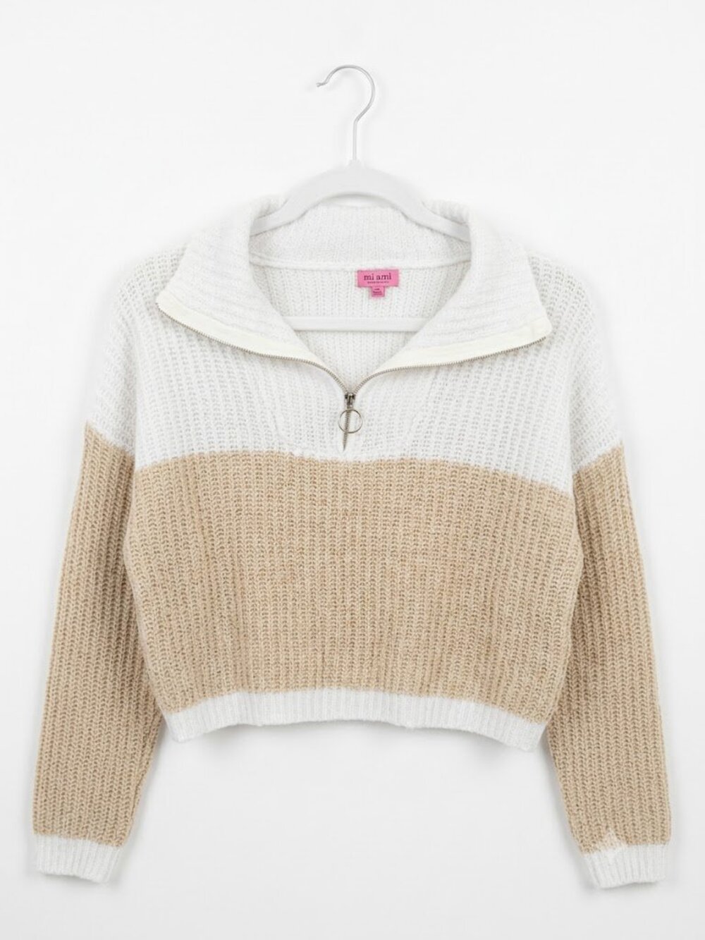 Francesca's Color Black Quarter Zip Sweater